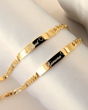 Engraving bracelet Engraving plate Figaro ID bracelet