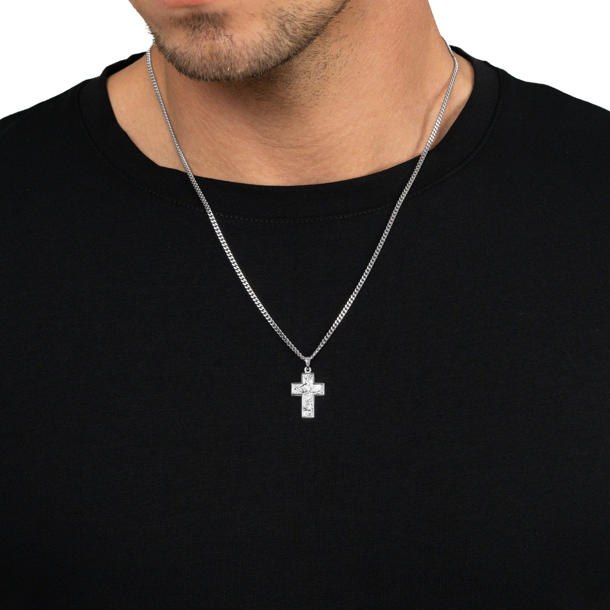 Kruis ketting graveerplaat hanger Sueno
