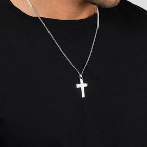 Kruis ketting graveerplaat hanger gepolijst