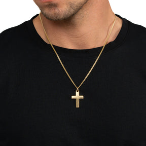 Kruis ketting graveerplaatje hanger mat