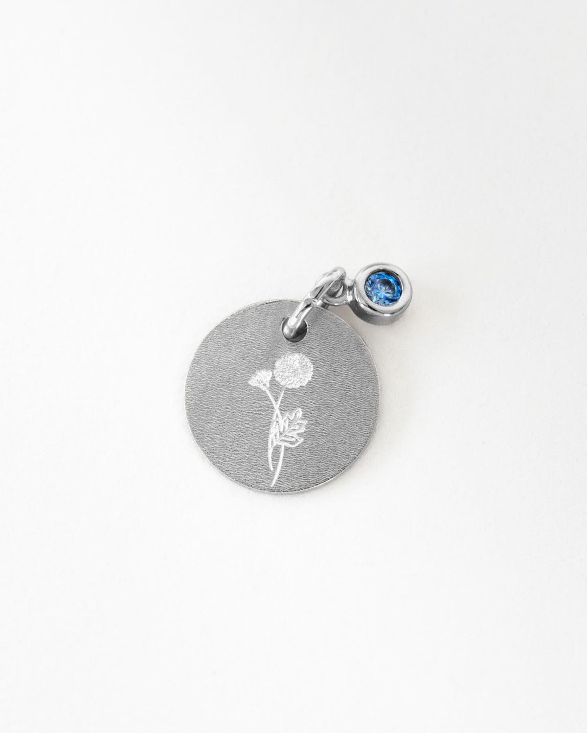 Gravurplatten Anhänger Halskette Zirkonia Blau 12mm