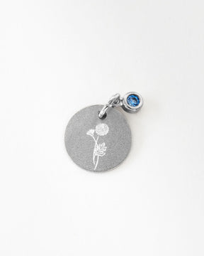 Gravurplatten Anhänger Halskette Zirkonia Blau 12mm