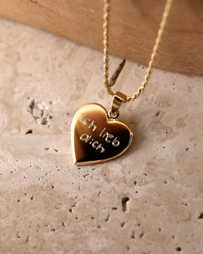 Hart ketting graveerplaatje hanger 15mm