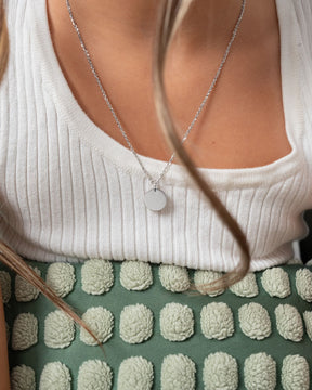 Engraving plate necklace pendant round 12mm