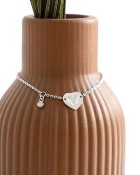 Graveerarmband graveerplaatje hart zirkonia