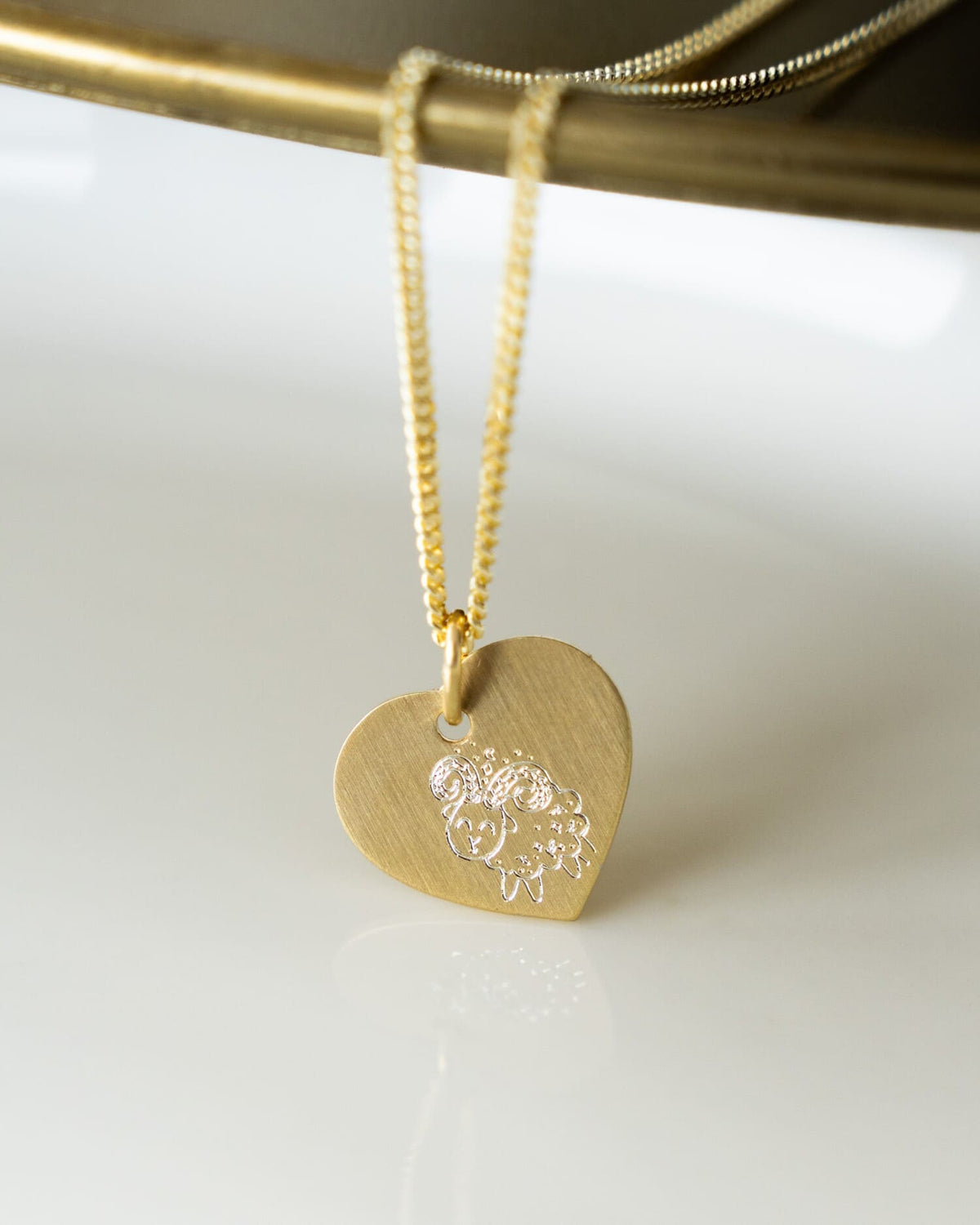 Sterrenbeeld hart ketting graveerplaatje hanger 13mm