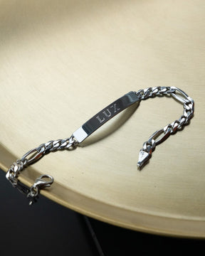 Graveerarmband Graveerplaatje Figaro ID armband