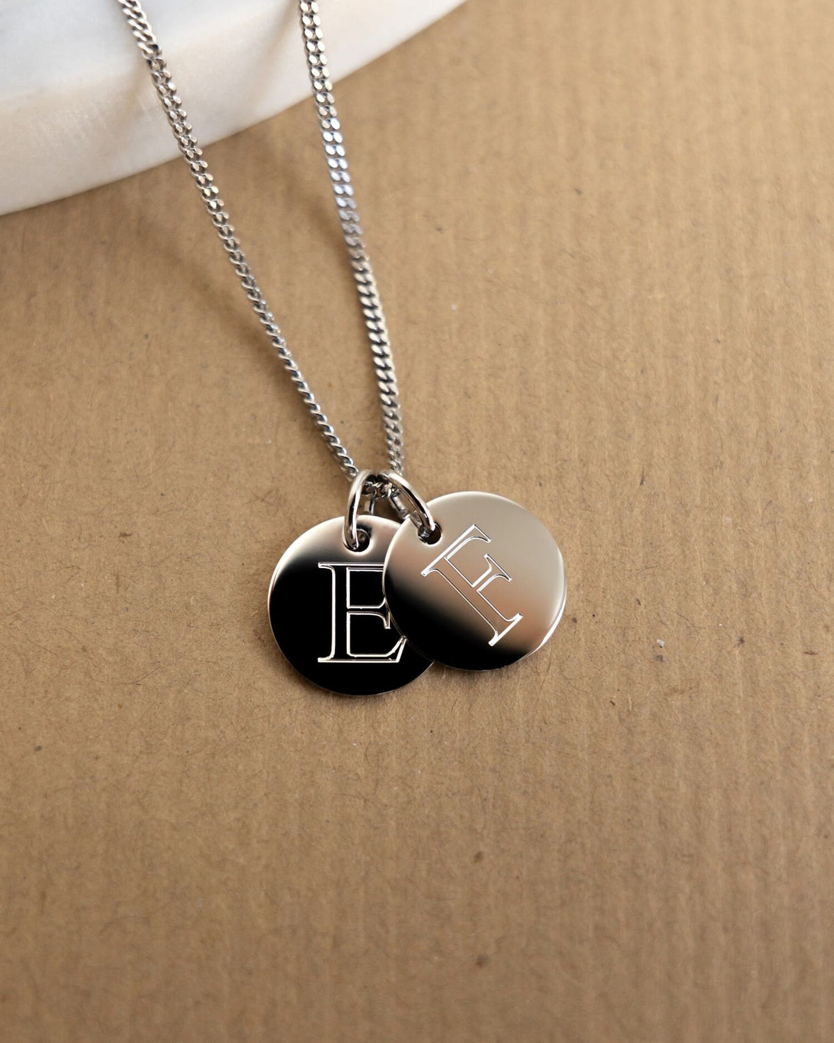 Engraving plate necklace pendant round 12mm