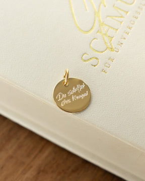 Engraving plates necklace pendant round 14mm