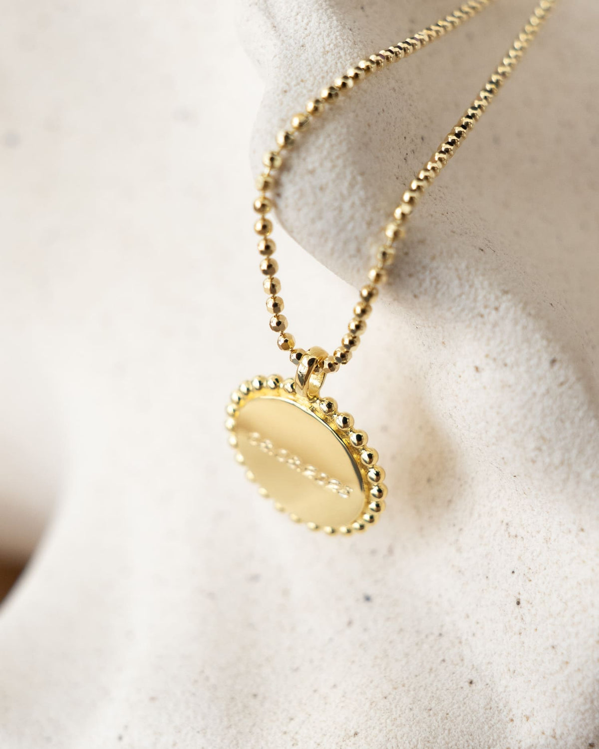 Engraving plates necklace pendant round 14mm