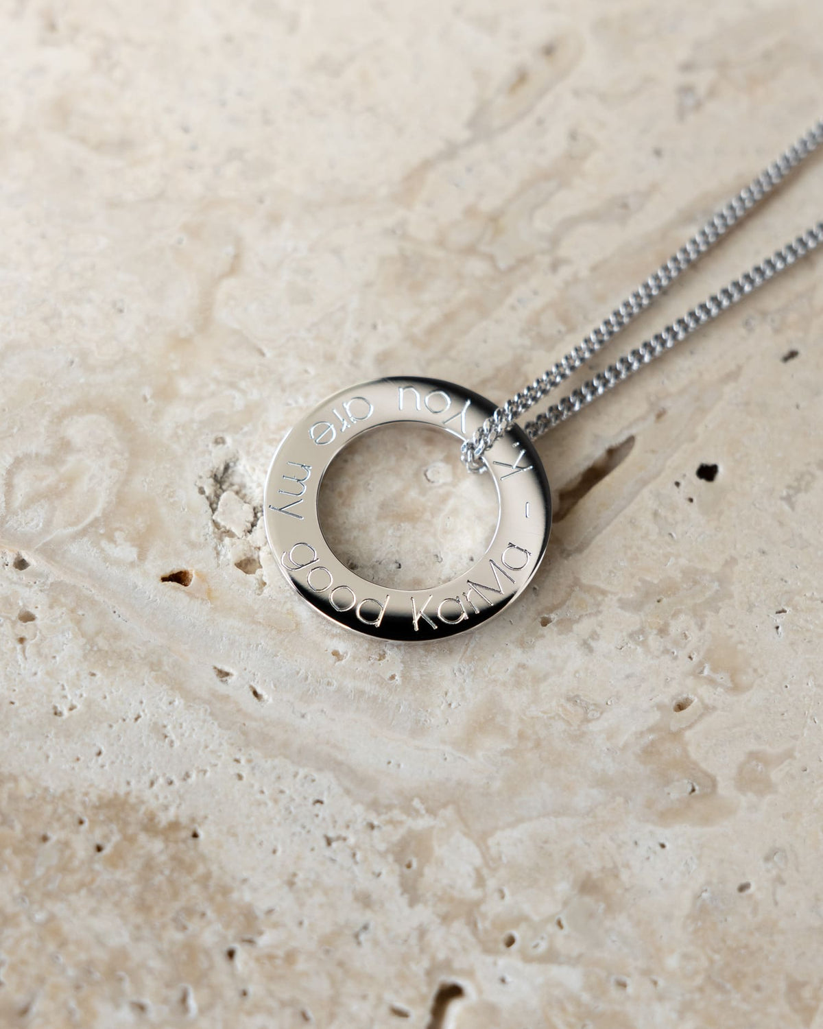Ring Halskette Gravurplatte Anhänger