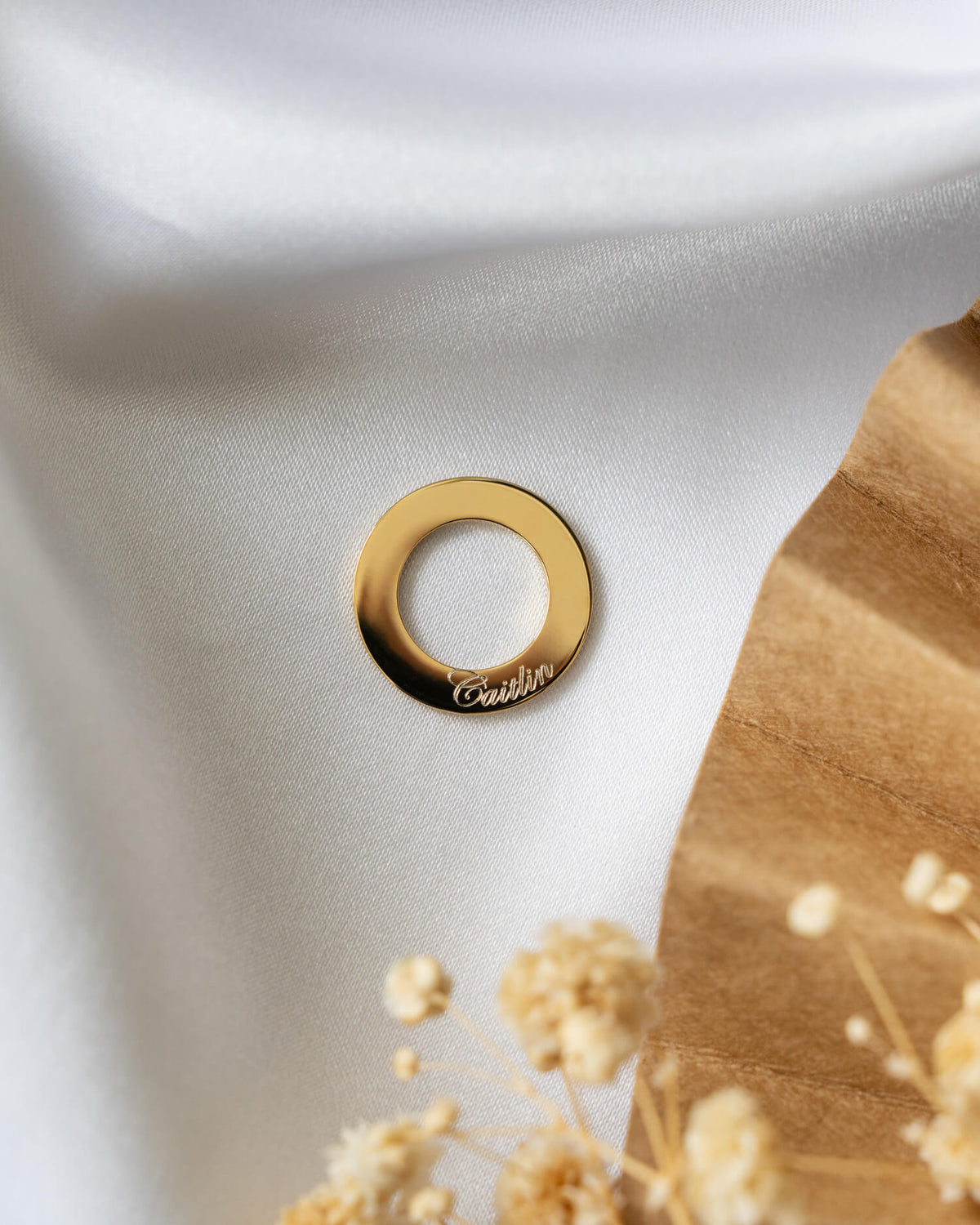 Ring Halskette Gravurplatte Anhänger