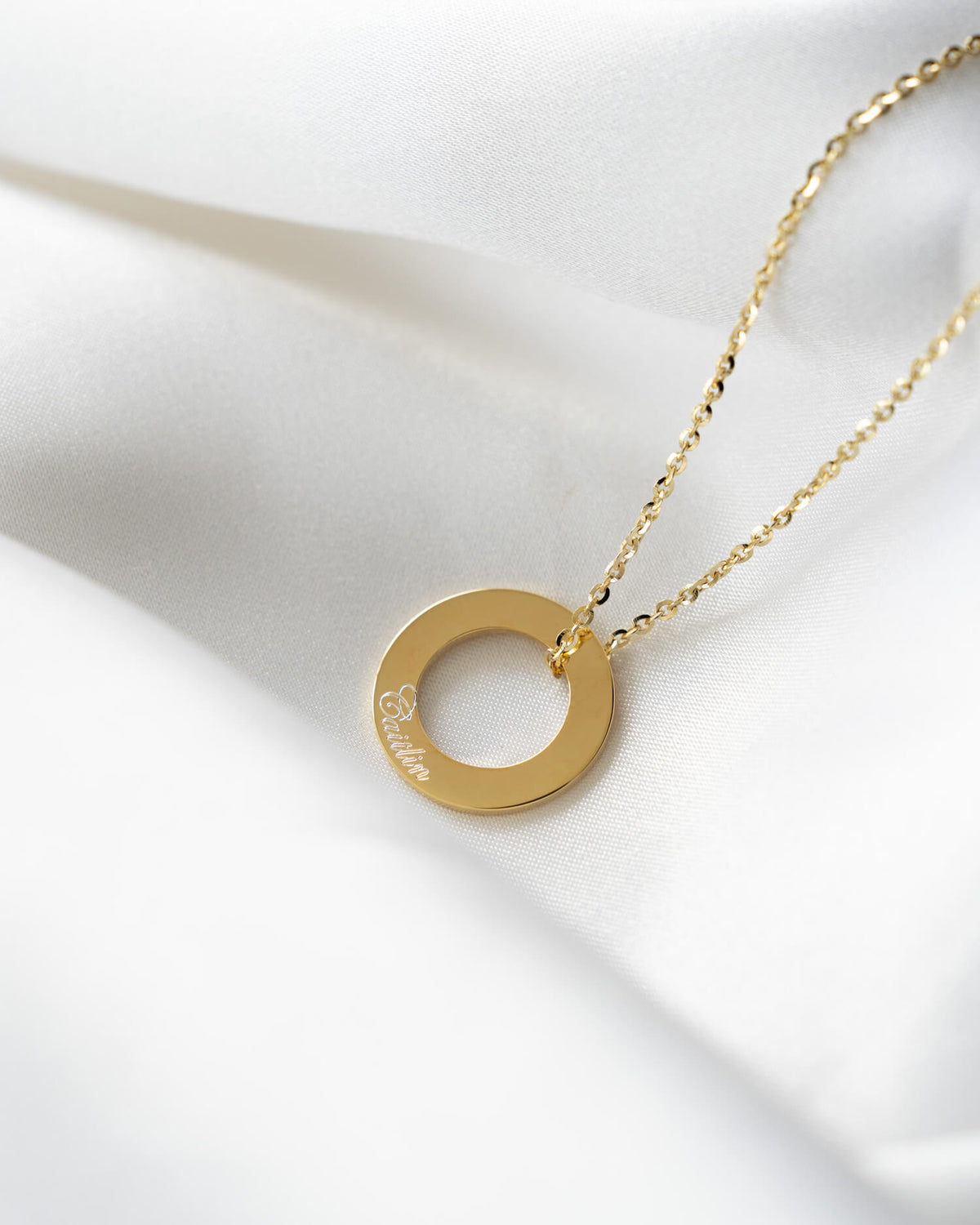 Ring Halskette Gravurplatte Anhänger