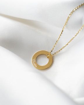 Ring Halskette Gravurplatte Anhänger