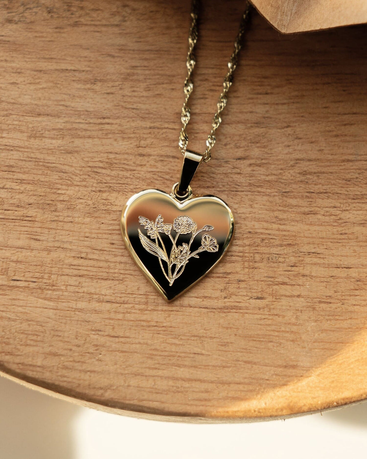 Hart ketting graveerplaatje hanger 15mm