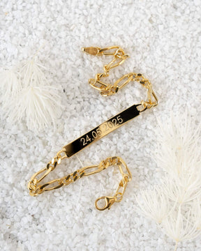 Graveerarmband Graveerplaatje Figaro ID armband