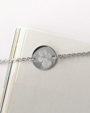 Paw print engraving bracelet engraving plate round