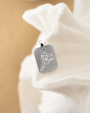 Graveerplaatjes halsketting hanger achthoek
