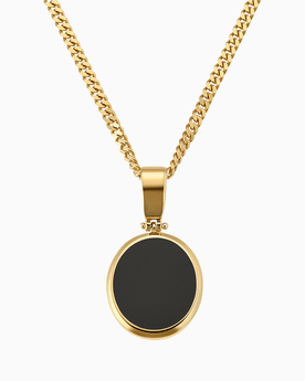 Onyx Oval Gravurplatte Halskette
