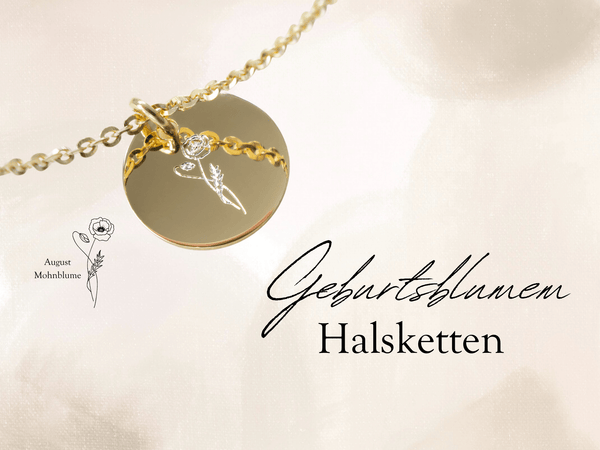 Schmuck mit Geburtsblumen Gravur