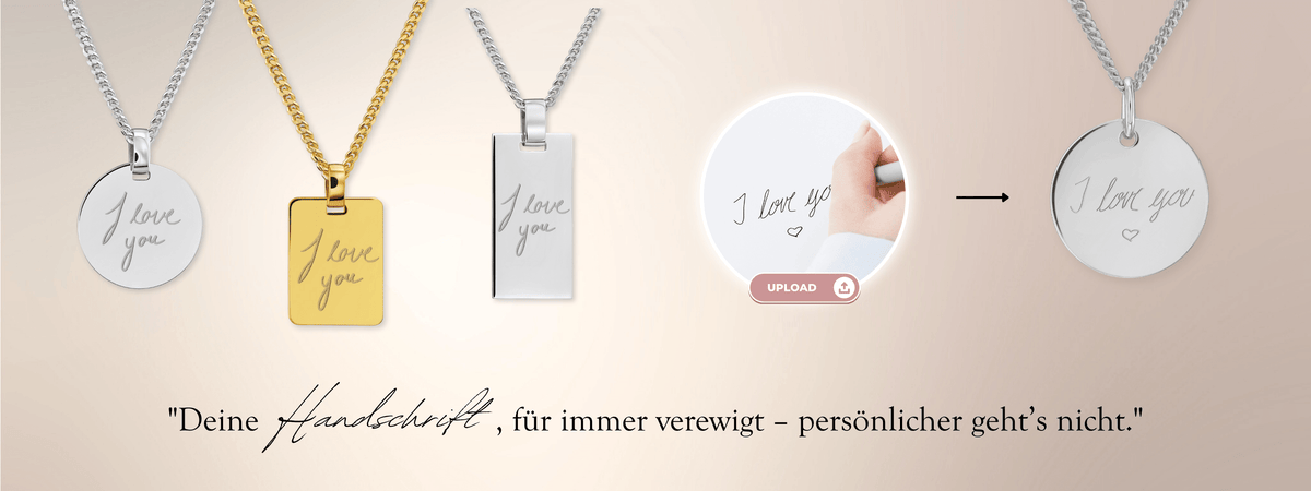 Gravurhalsketten Herren - Eigene Handschrift - 333/585 Gold