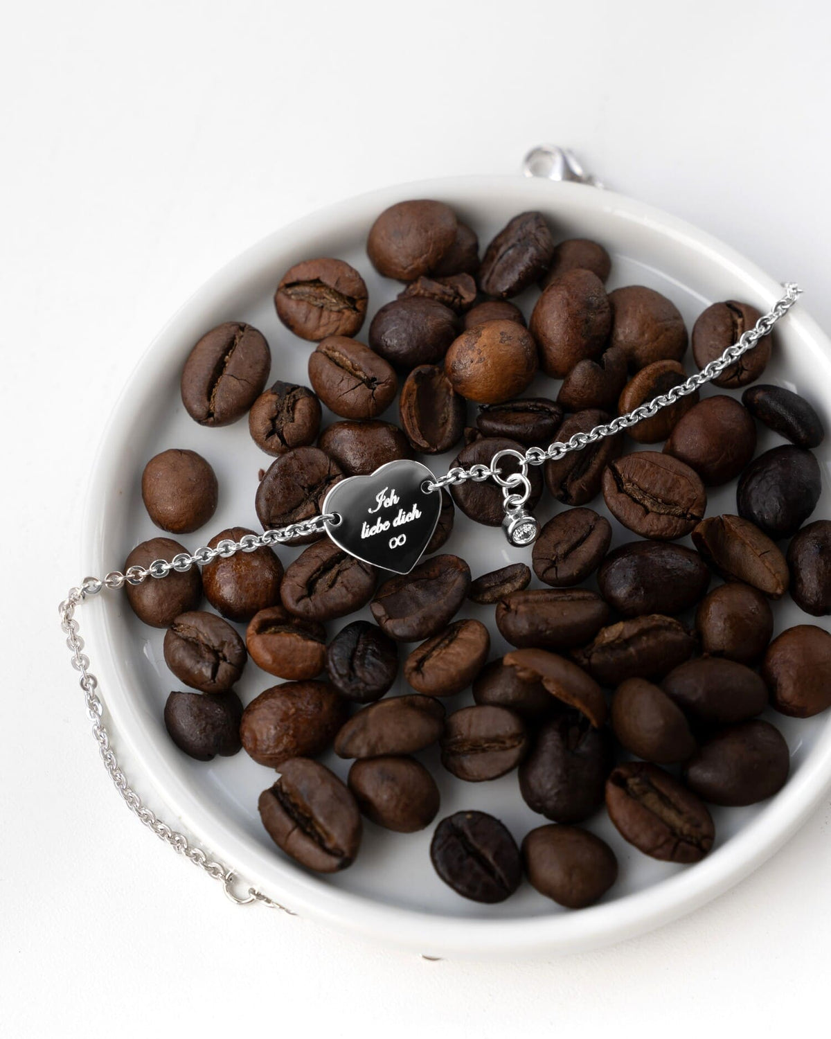 Graveerarmband graveerplaatje hart zirkonia