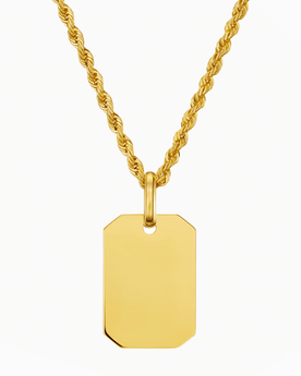 Engraving plates necklace pendant octagon