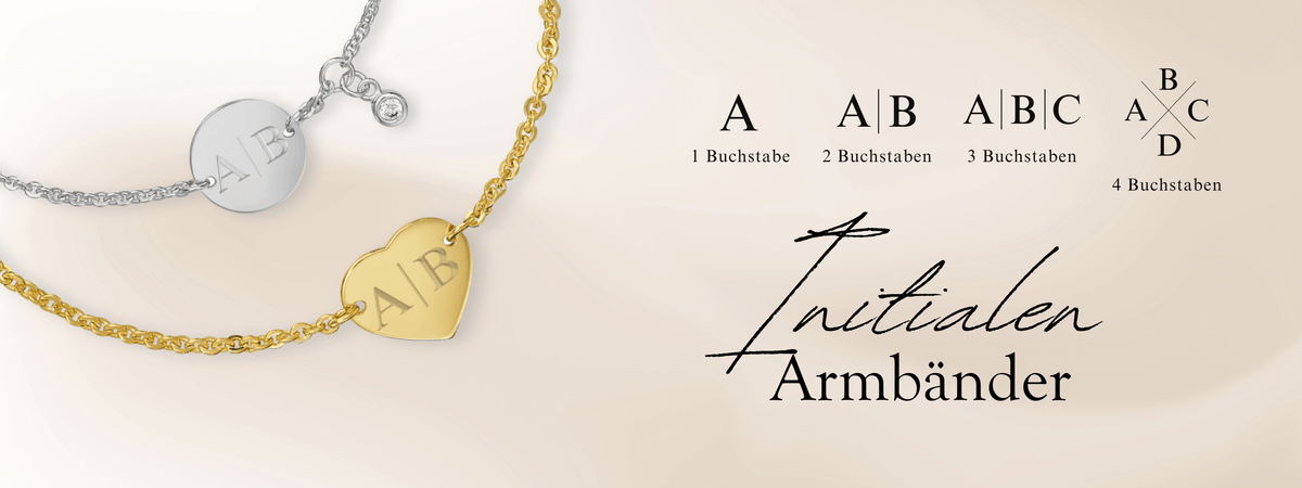 Gravurarmbänder Damen – Initialen - 333/585 Gold