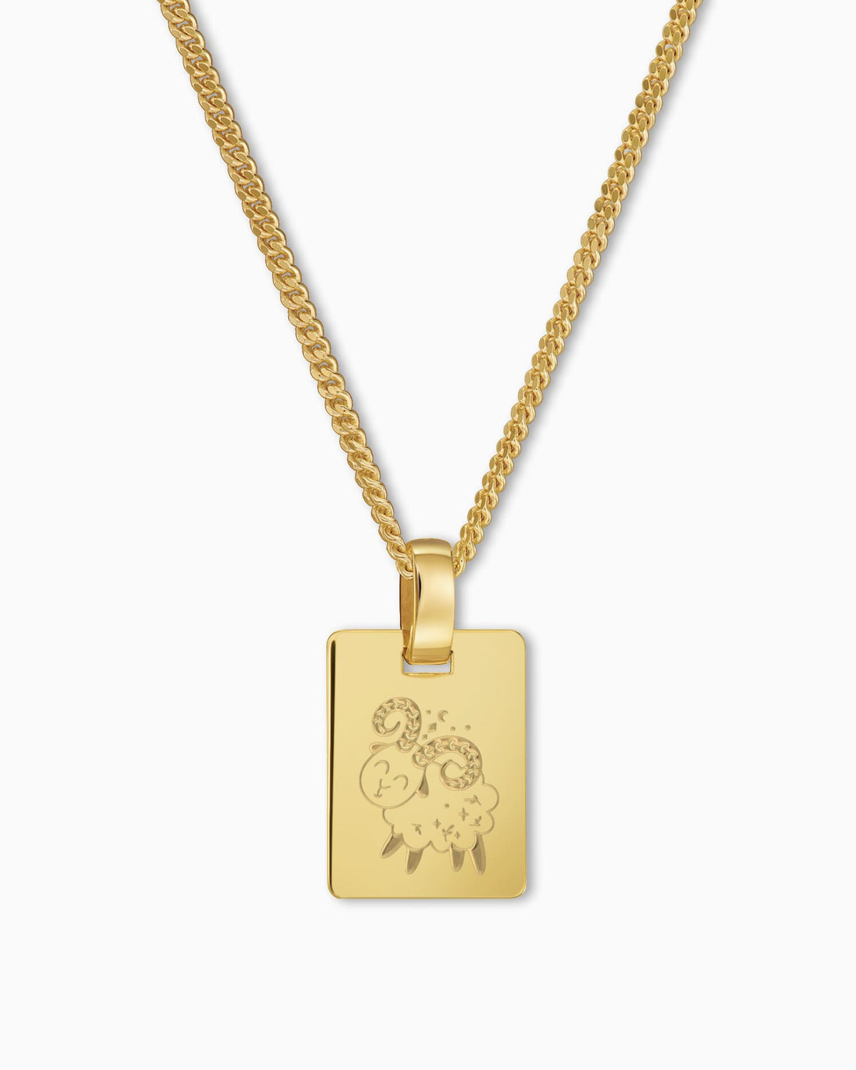 Zodiac sign engraving plates necklace pendant square