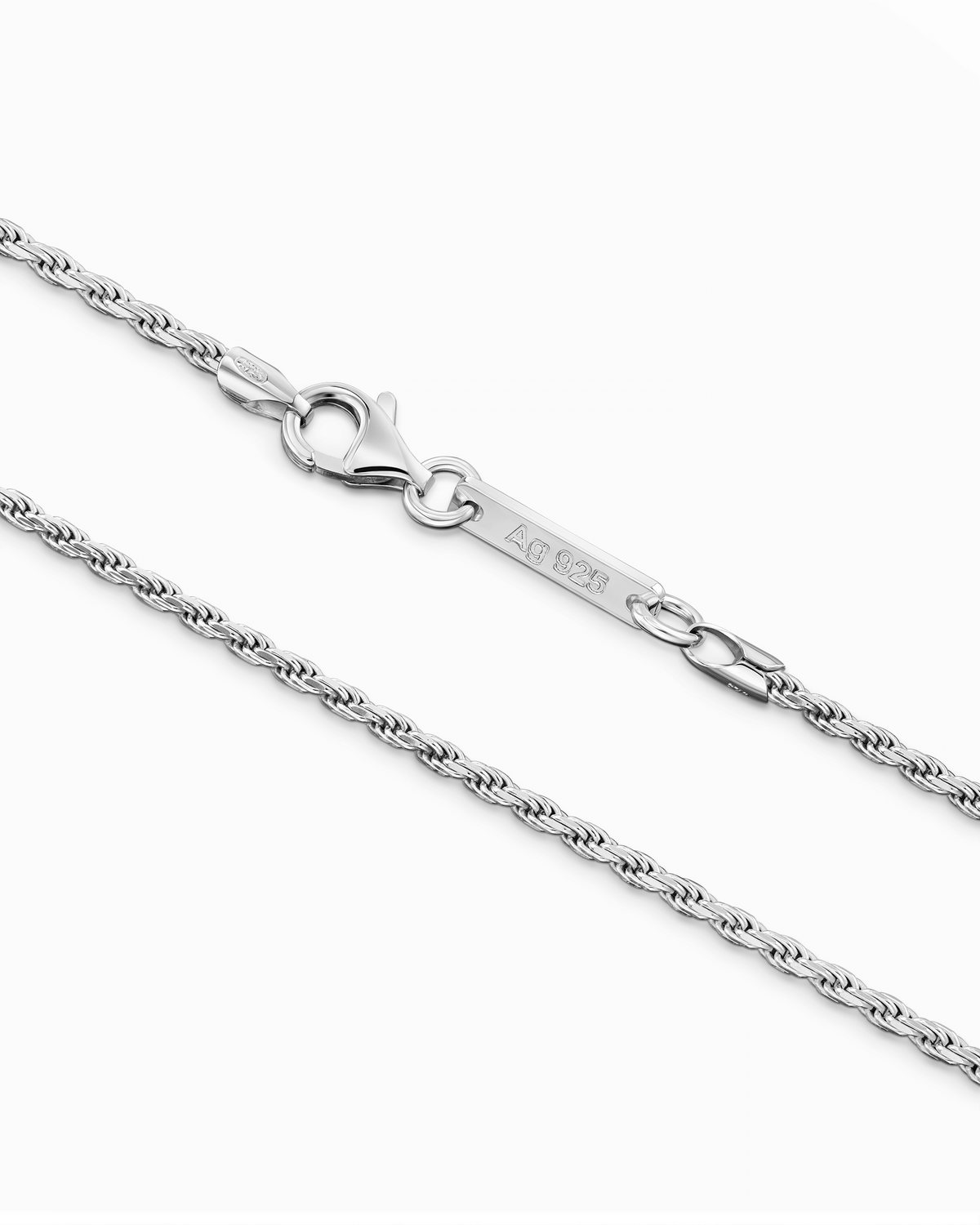 Kordelkette 925 Silber Rhodiniert 2,00mm