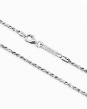 Kordelkette 925 Silber Rhodiniert 2,00mm