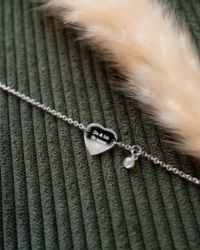 Graveerarmband graveerplaatje hart zirkonia