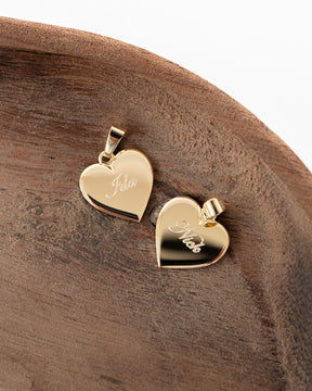 Hart ketting graveerplaatje hanger 15mm