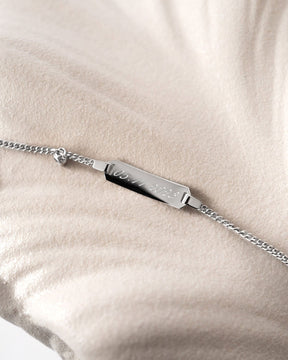 Gravurarmband Gravurplatte Zirkonia Blau