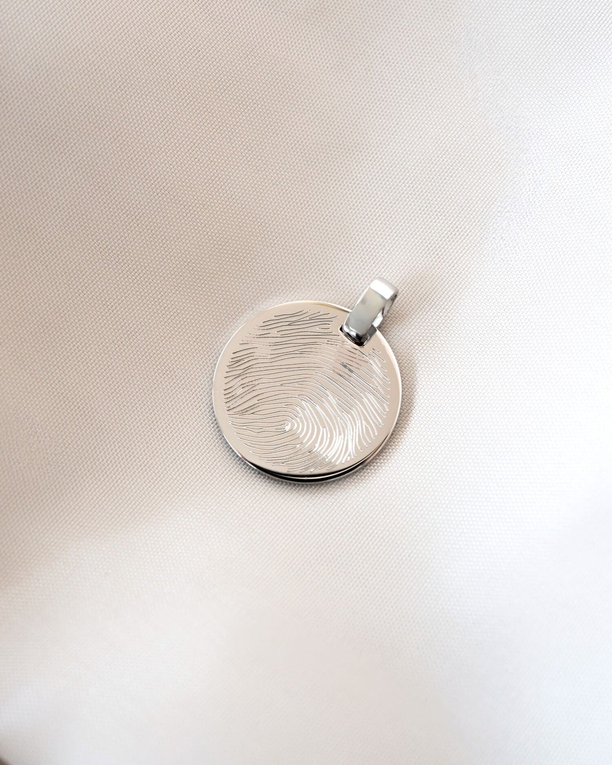 Vingerafdruk graveren platen ketting hanger ronde gepolijst