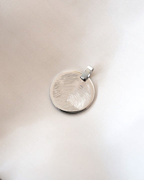 Vingerafdruk graveren platen ketting hanger ronde gepolijst