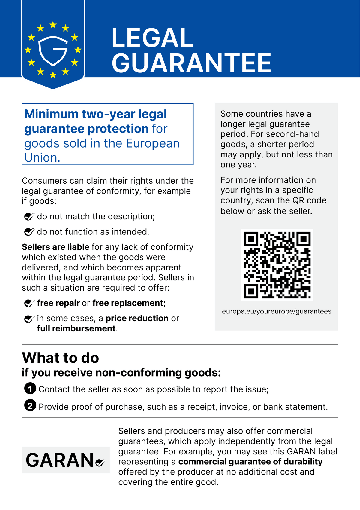 English: Here you'll find the official EU notice regarding your statutory warranty rights.