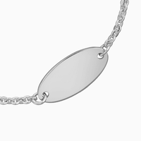 Oval engraving bracelets for ladies- 925 silver rhodium-plated