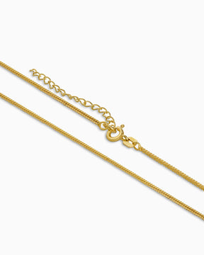 Gepantserde ketting 925 zilver 18 karaat verguld 1.40mm