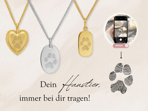 Schmuck mit Pfotenabdruck/Nasenabdruck Gravur