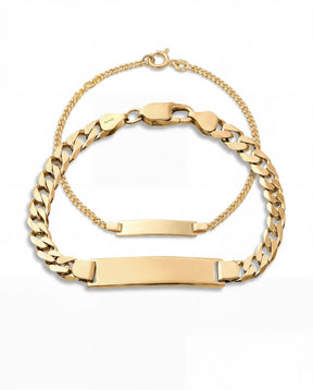 Couple Bracelets, Engraved Bracelet, Curb Chain